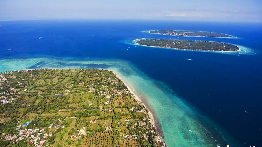 isole Gili dall'aereo